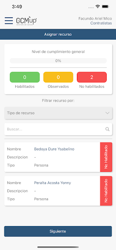Android application GCM Contratistas screenshort