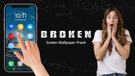 Android application Broken Screen Wallpaper Prank screenshort