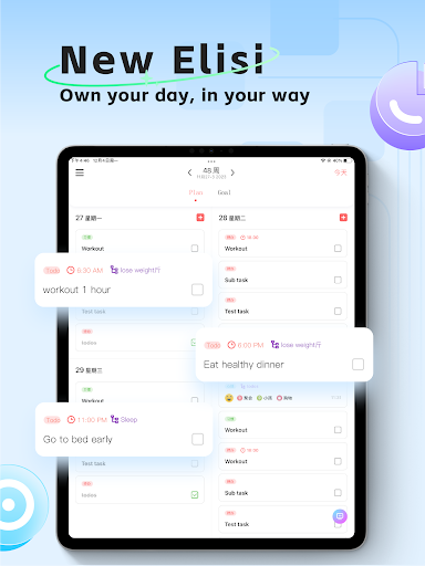 Screenshot of Elisi - Structured planner