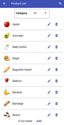 Android application Smart Shopping List screenshort