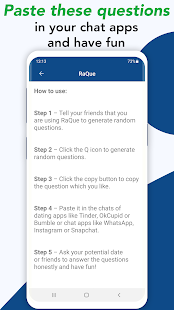 RaQue u2013 Add Random Questions to your chats 1.2 APK screenshots 3