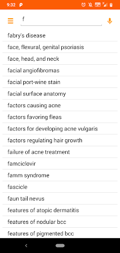 Dermatology Dictionary Screen 2