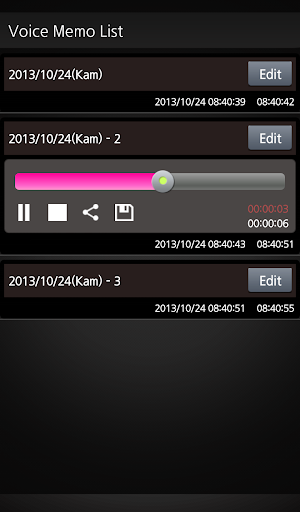 Voice Memo (Recording Widget) Screen 3