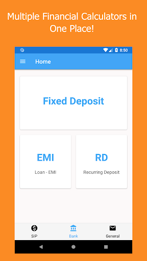 Android application Financial Calculators screenshort