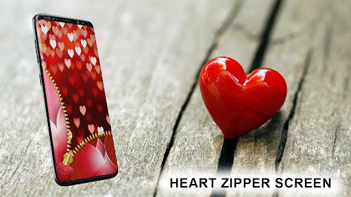 Android application Heart zipper lock screen screenshort
