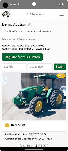 Mogale Auctioneers Screen 3