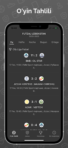 Android application FUTZAL UZBEKISTAN screenshort