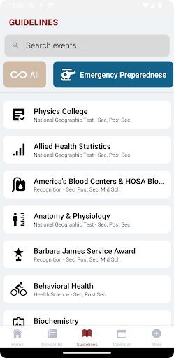 Washington HOSA Screen 3