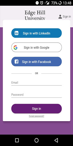 Edge Hill University Connect Screen 2