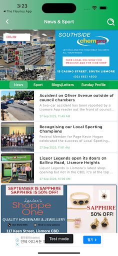 The Lismore App Screen 2