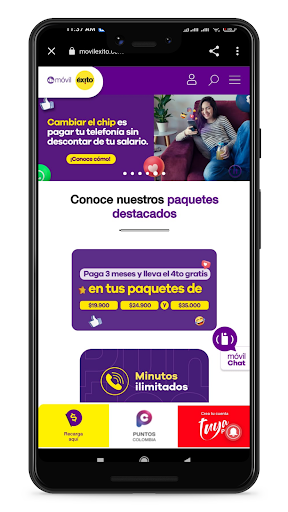 Android application Móvil Éxito screenshort