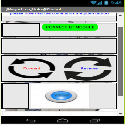 Android application Tree Phases motor by bluetooth screenshort