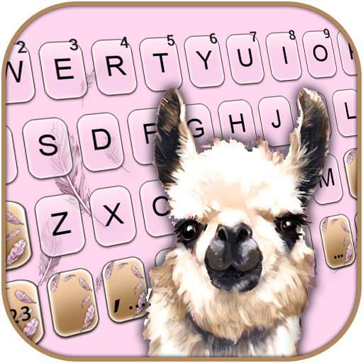 Cute Llama Keyboard Background logo