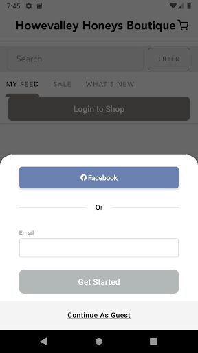 Android application Howevalley Honeys Boutique screenshort