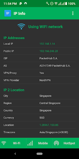 Android application My IP screenshort