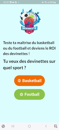 Android application Devinette Joueur screenshort