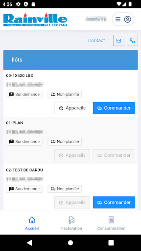 Android application Rainville - Espace Client screenshort