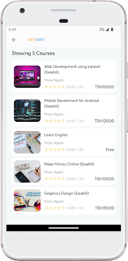 Android application Samilearn: Learn Anywhere screenshort