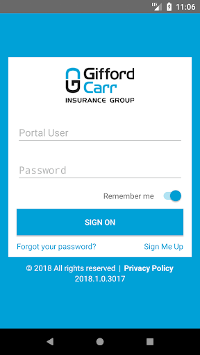 Android application Gifford Carr Client Portal screenshort