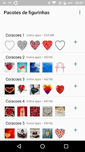 Android application Hearts - WAStickerApps screenshort