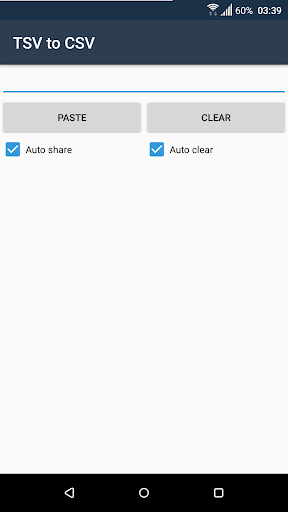 Android application TSV to CSV screenshort