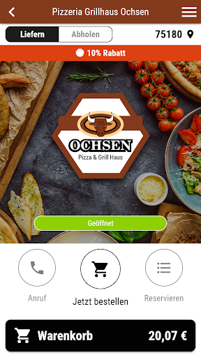 Android application Pizzeria Grillhaus Ochsen screenshort