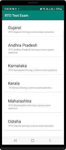 RTO Test Exam Screen 2