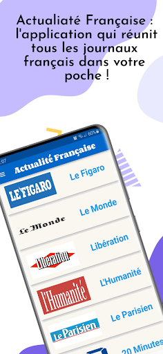 Android application Actualité Française screenshort