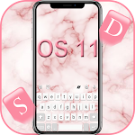 Cover Image of Baixar Os11 Pink Marble Keyboard Them  APK