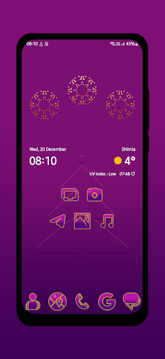 Android application Pink Purple Christmas Icons screenshort