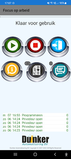 Android application Focus Urenregistratie 2.0 screenshort