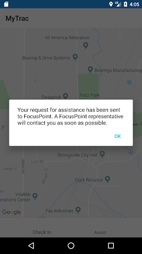Android application FocusPoint MyTrac screenshort