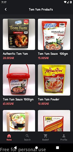 Android application Tom yum sa screenshort