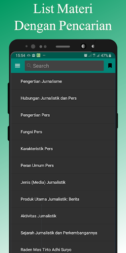 Android application Pengantar Jurnalistik screenshort