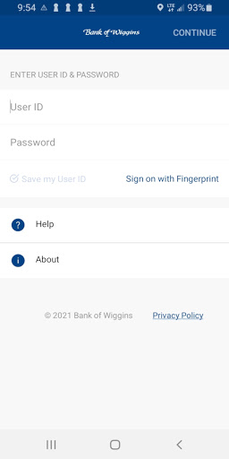 Bank of Wiggins Mobile Screen 2
