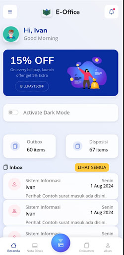 Android application E- OFFICE screenshort