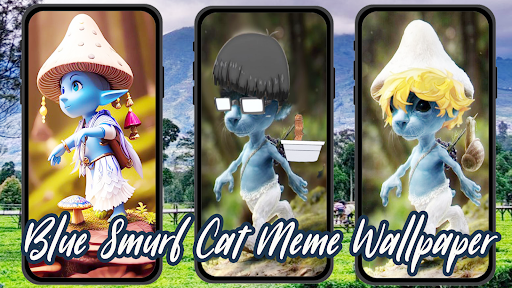 Blue Smurf Cat Meme Wallpaper