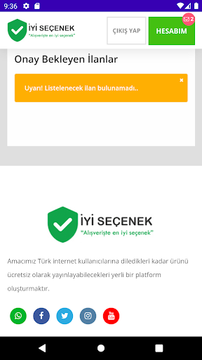 Android application İyiseçenek screenshort