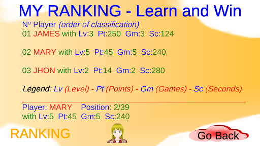 Learn and Win - The Game Screen 2