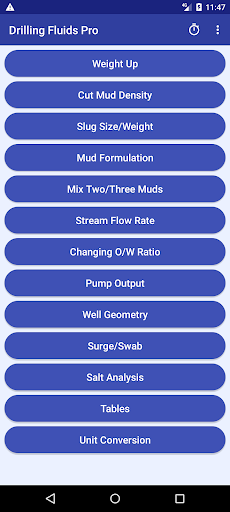 Screenshot of Drilling Fluids Pro