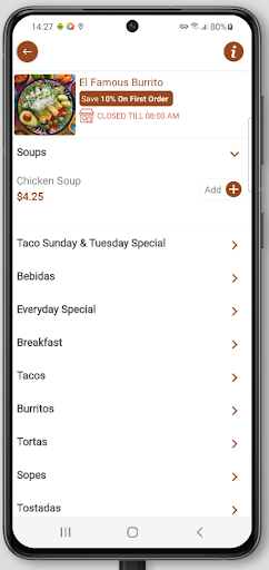 El Famous Burrito Screen 3