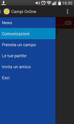Android application Prenotazione Campi Online screenshort