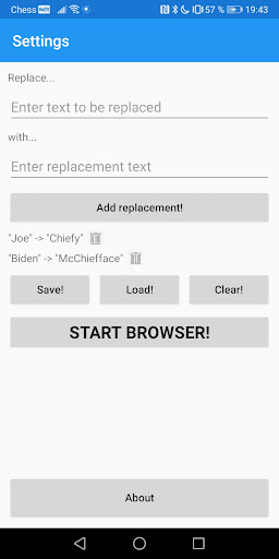 Android application Bytte Word Replacement Browser screenshort