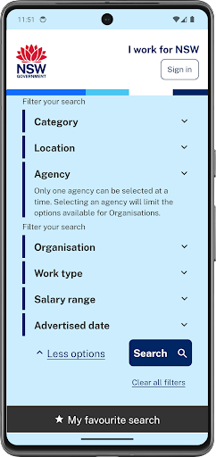 iWorkforNSW Screen 2
