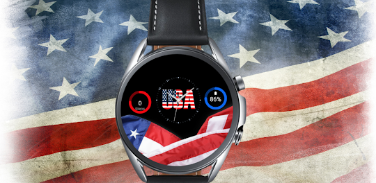 USA flag Style watch face