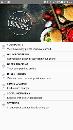 Android application Abacus Eats screenshort