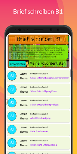 Android application Brief schreiben B1 screenshort