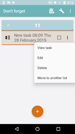 Android application Don't forget: to-do list screenshort