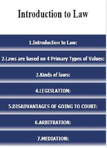 Android application Introduction to Law screenshort