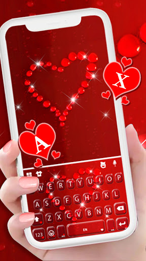 Android application Heart Love Drops Keyboard Back screenshort